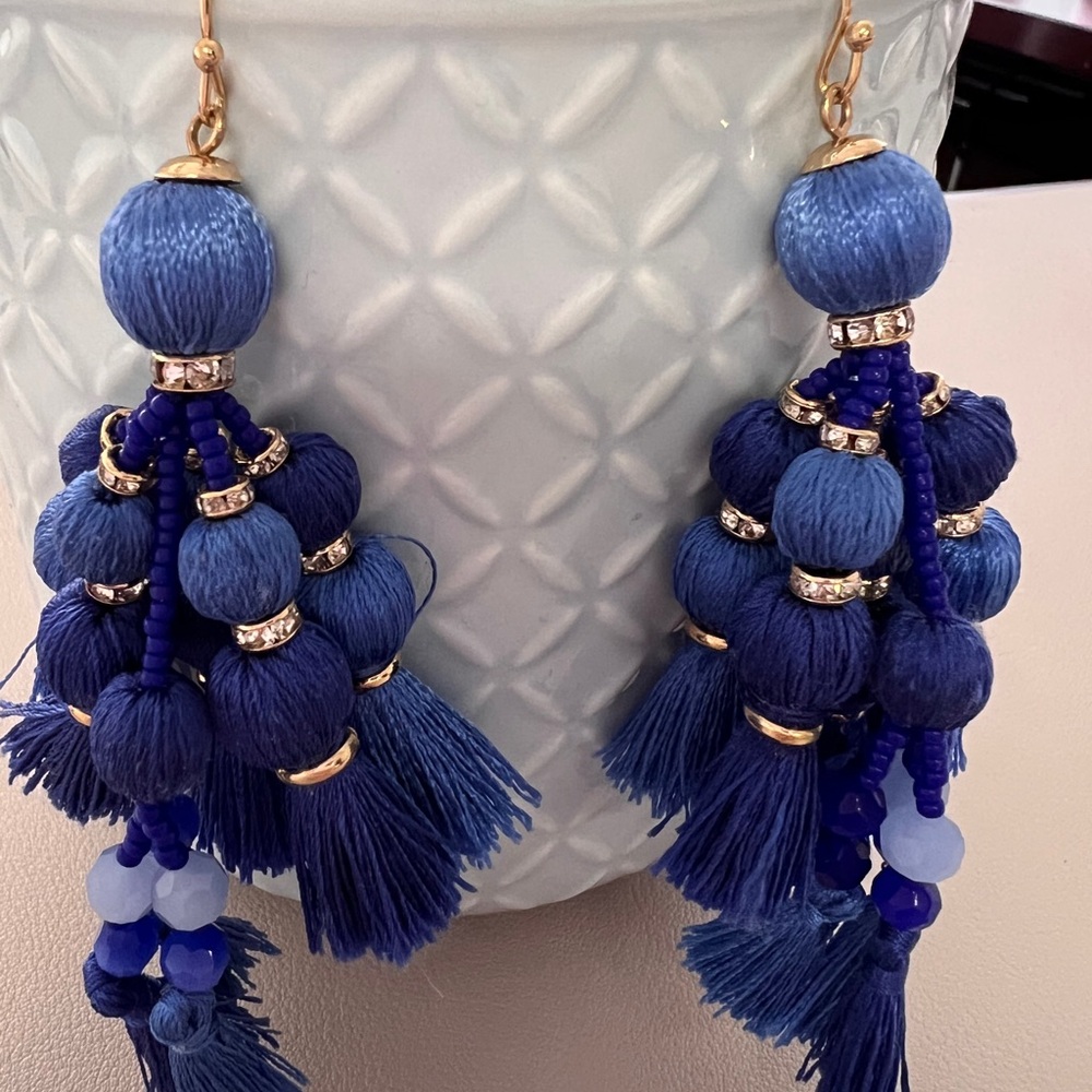 Nordstrom Blue Tassel Earrings